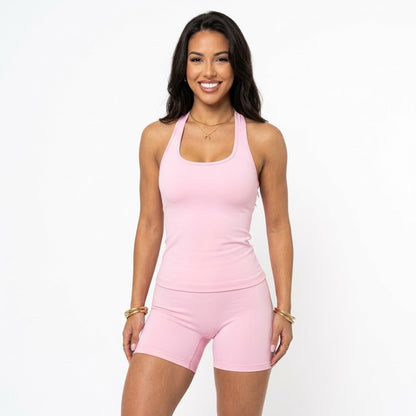 Conjunto Fitness Frente Única com Top Embutido + Short com Bolso