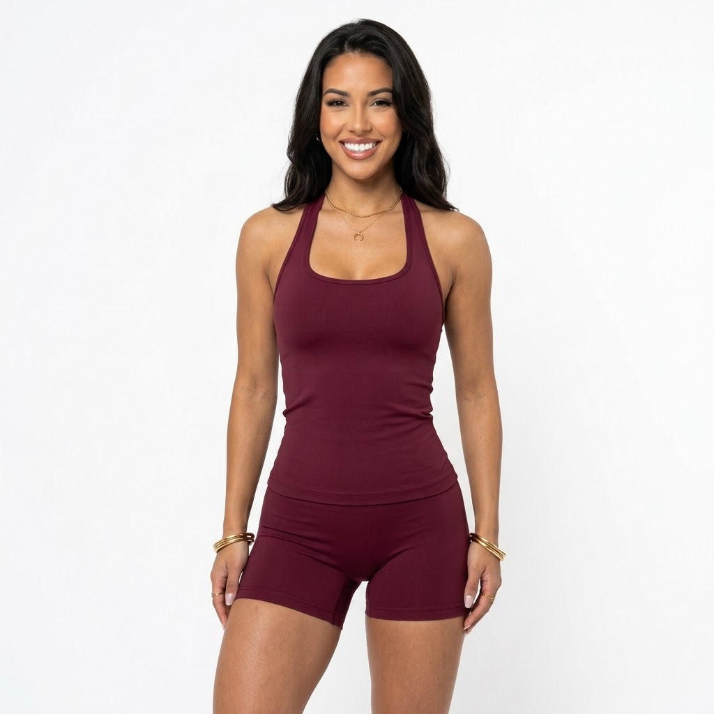 Conjunto Fitness Frente Única com Top Embutido + Short com Bolso